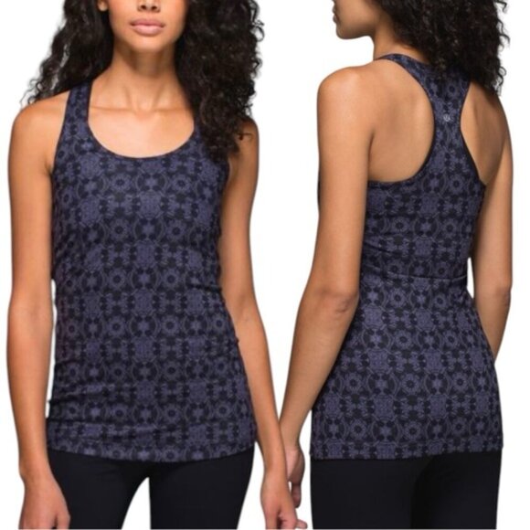 Lululemon Cool Racerback Tank Size 4 Mini Prisma Nightfall Black Grape - Picture 1 of 9
